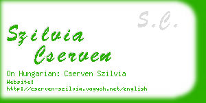 szilvia cserven business card